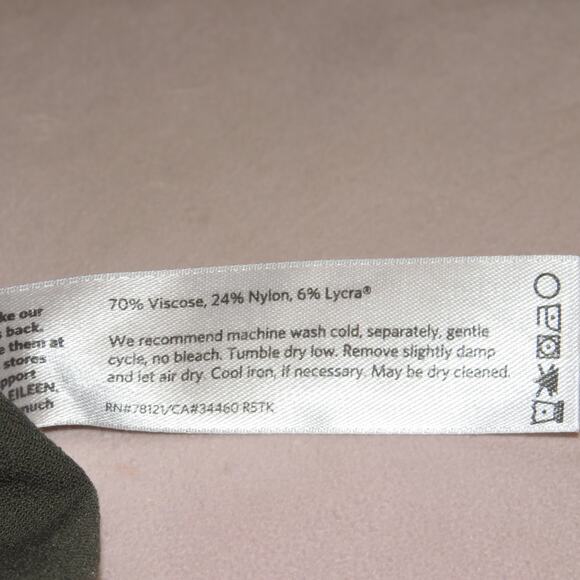 Eileen Fisher Green Elastic Waist Stretch Pull On Mid-Rise Pants - Picture 8 of 8